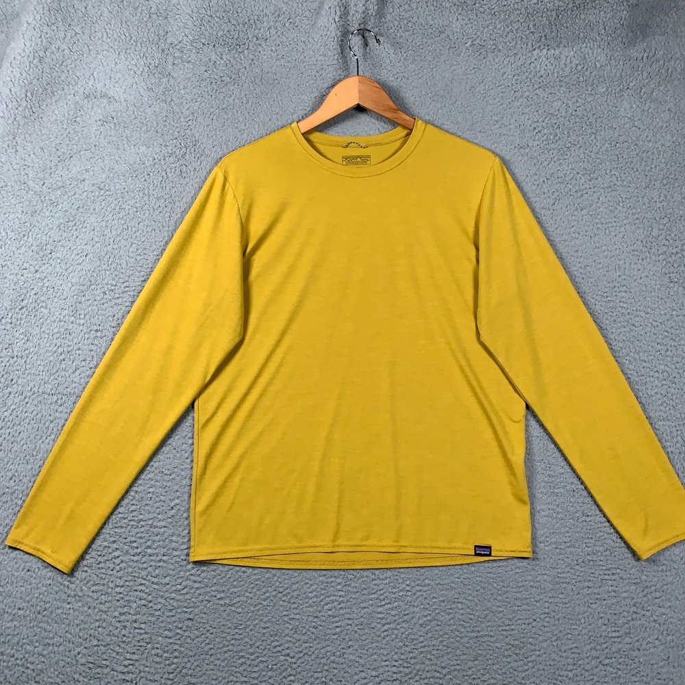 Patagonia Capilene Cool Daily Long Sleeve Shirt Mens Medium Yellow Performance